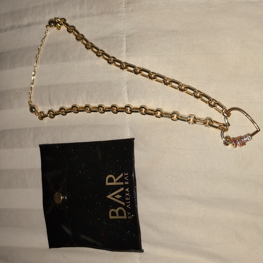 BAR Heart Wheel Goldstone Link Necklace